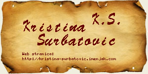 Kristina Šurbatović vizit kartica